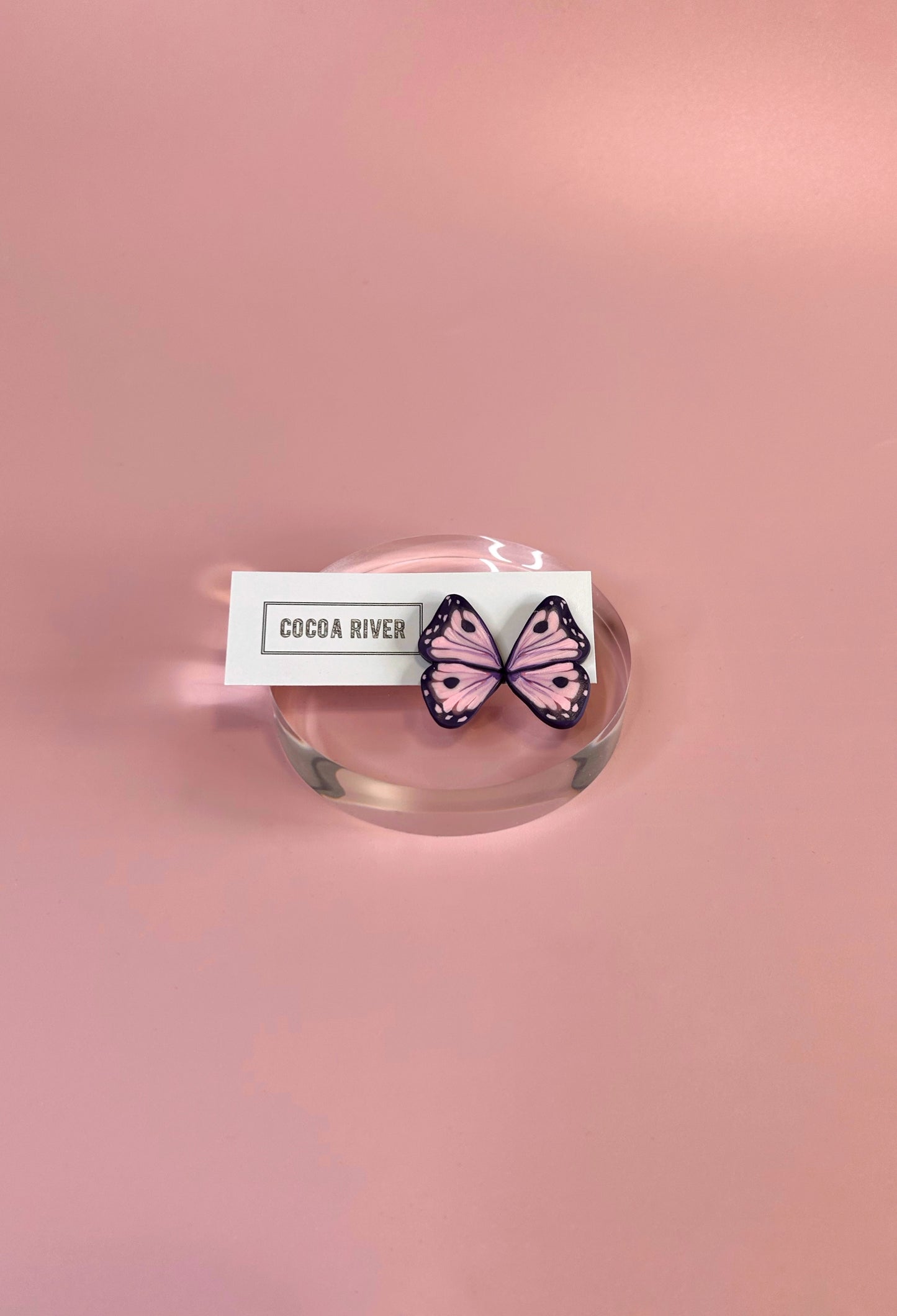 Metamorphosis- Pink Spotted Wing Studs (.925s)