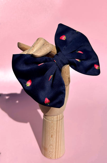 Strawberry Navy Bow (mini)