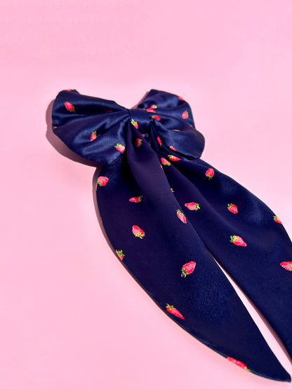 Strawberry Navy Bow