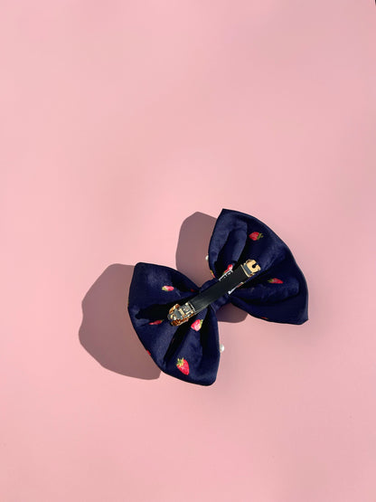 Strawberry Navy Bow (mini)