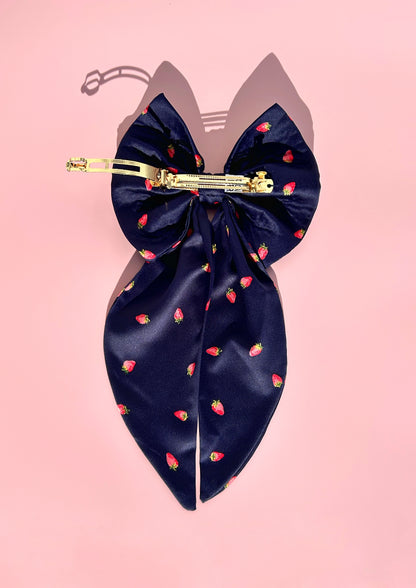 Strawberry Navy Bow