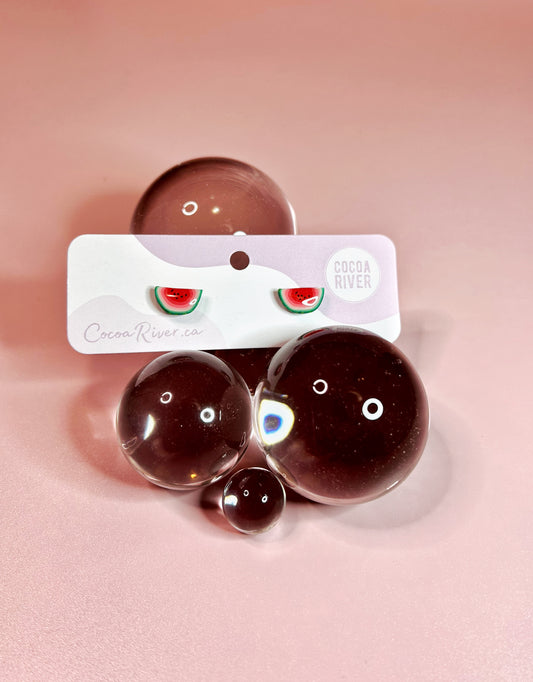 Mini Watermelon Studs (.925s)